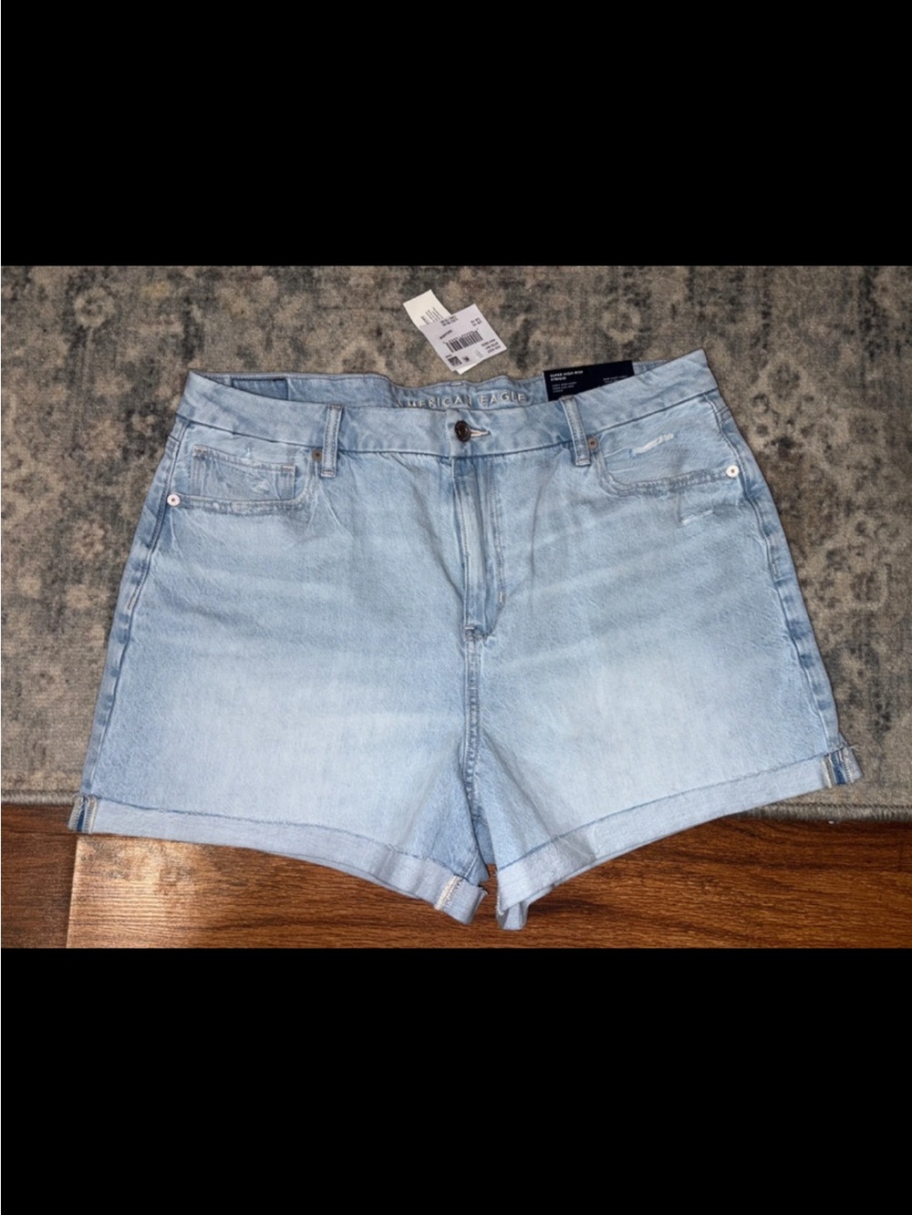 American Eagle Outfitters Light Blue Cuffed Denim Shorts